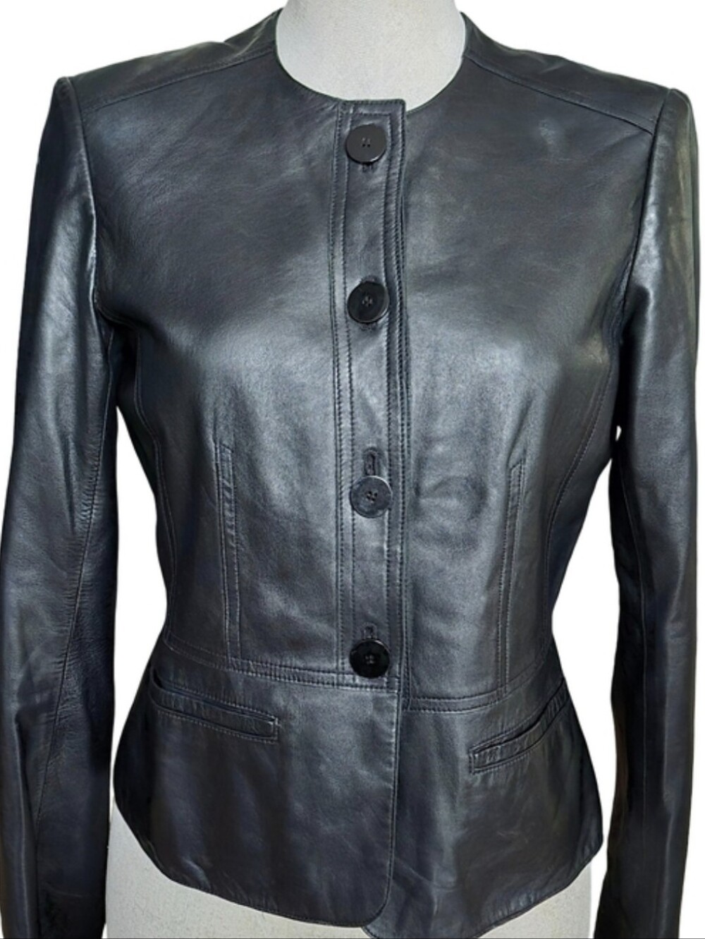 Jones New York Soft Genuine Leather Jacket Size 4